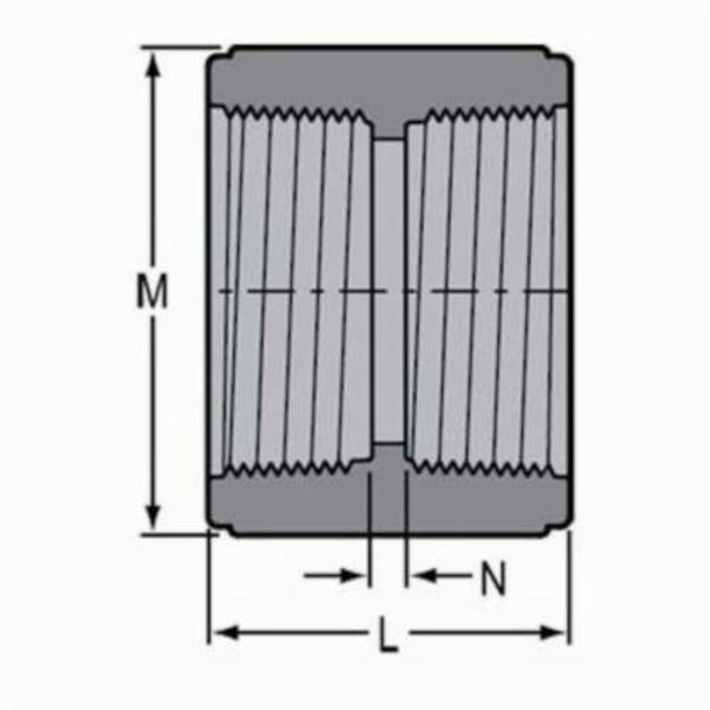 Spears® 830-020C Standard Coupling, 2 in, FNPT, SCH 80/xH, CPVC, Domestic
