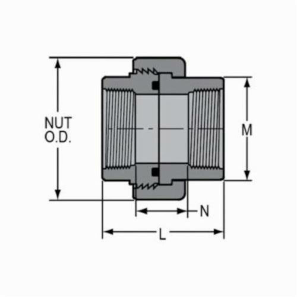 Spears® 898-020C Union, 2 in, FNPT, CPVC, EPDM O-Ring Seal, Domestic