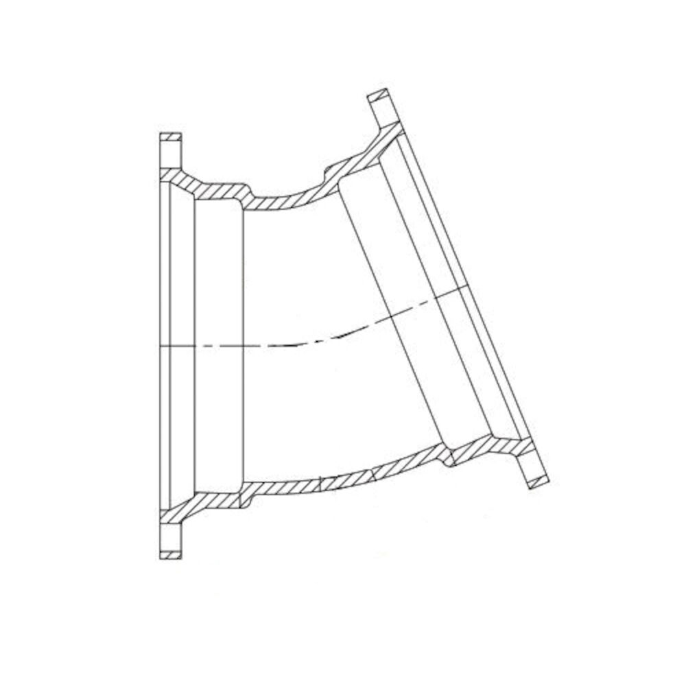 TYLER UNION® 100171 Compact 22-1/2 deg Elbow, 6 in, Mechanical Joint, Ductile Iron, Cement Lined, Domestic