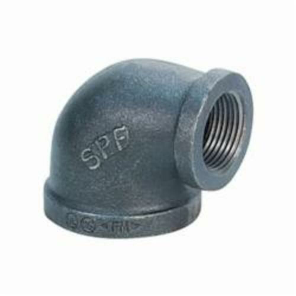 FIG 3101R 90 deg Reducing Pipe Elbow, 1x3/4 in, FNPT, 150 lb, Malleable Iron, Black, Import