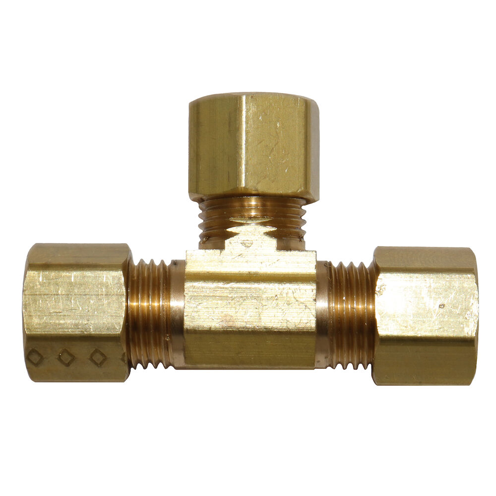 BrassCraft® 64-4X 64 Series Tee, 1/4", Compression, Brass