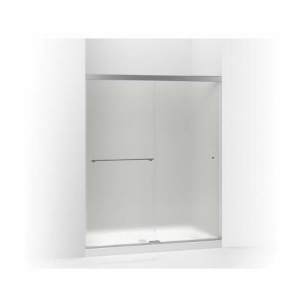 Kohler® 707206-D3-SHP Sliding Shower Door, Frameless Frame, Tempered Frosted Glass, Bright Polished Silver