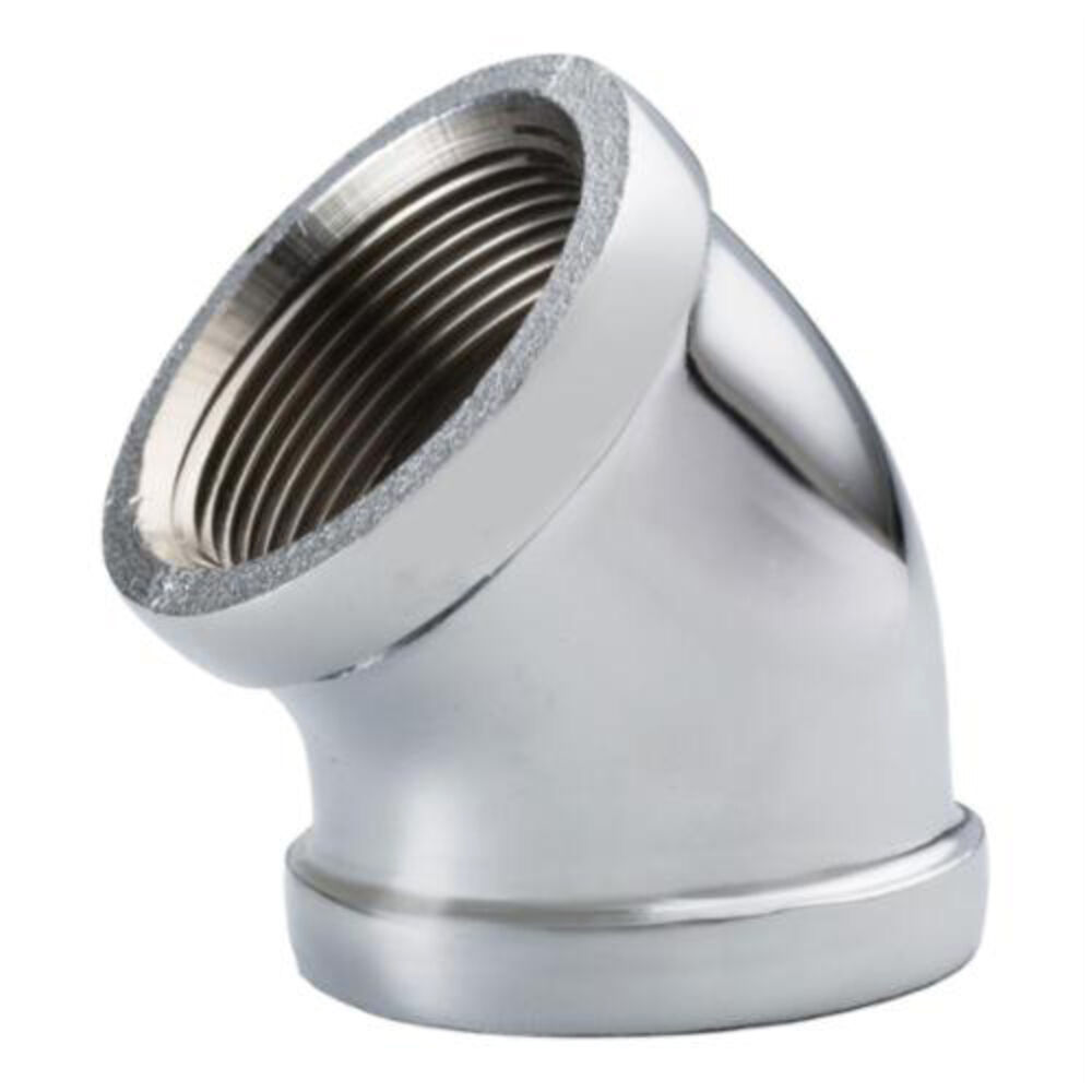 Merit Brass C102-12 45 deg Pipe Elbow, 3/4 in, FNPT, Brass, Chrome Plated, Import