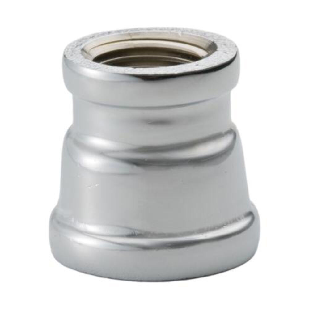Merit Brass C112-0604 Pipe Reducing Coupling, 3/8x1/4", FNPT, Brass, Chrome Plated, Import