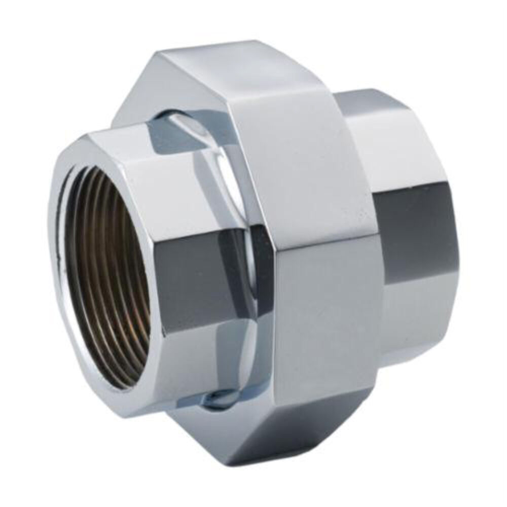 Merit Brass C187-06 Pipe Union, 3/8", FNPT, Brass, Chrome Plated, Import