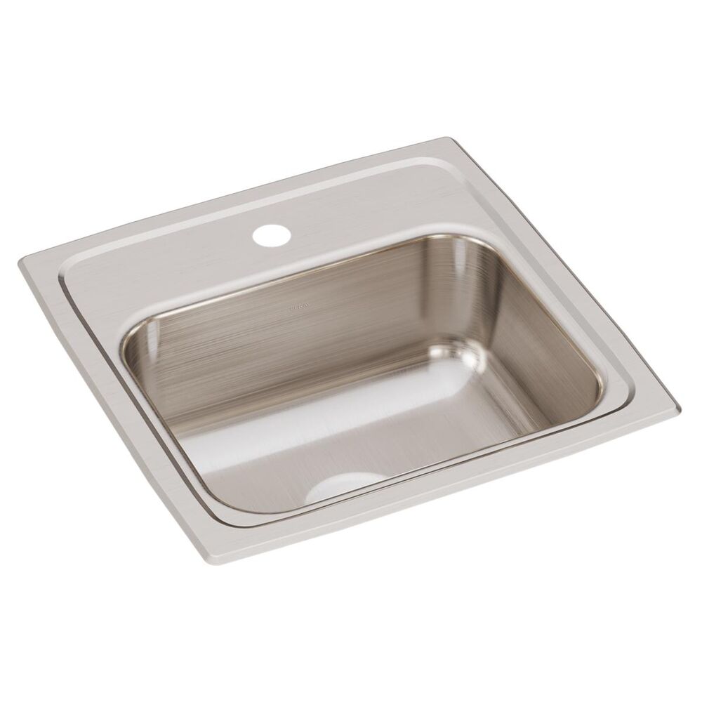 BLR15601 Elkay 15" Bar Sink, Lustertone Classic, Rectangular, 1 Faucet Hole, Single Bowl, Drop-In, Stainless Steel, Lustrous Satin