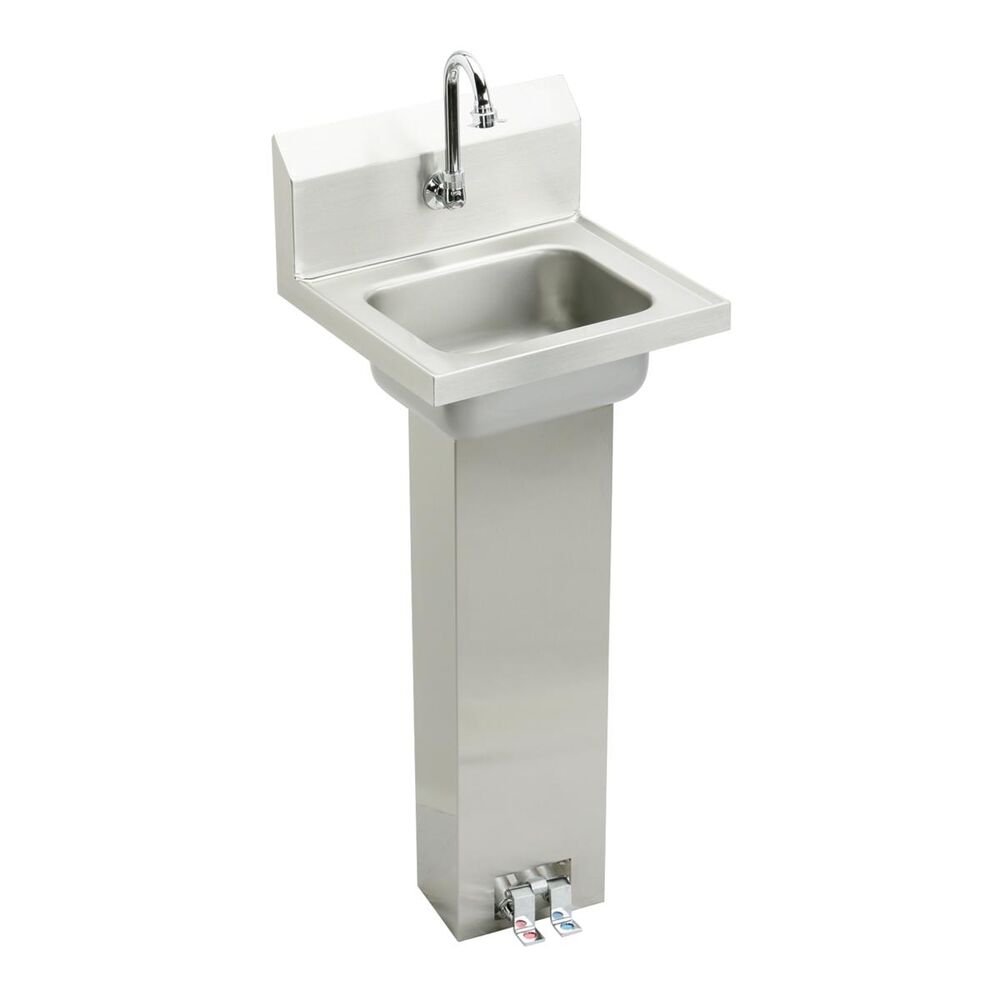 CHSP1716C Elkay 16-3/4" Handwash Sink and Kit, 1 Faucet Hole, Single Bowl, Wall Mount, Stainless Steel, Buffed Satin