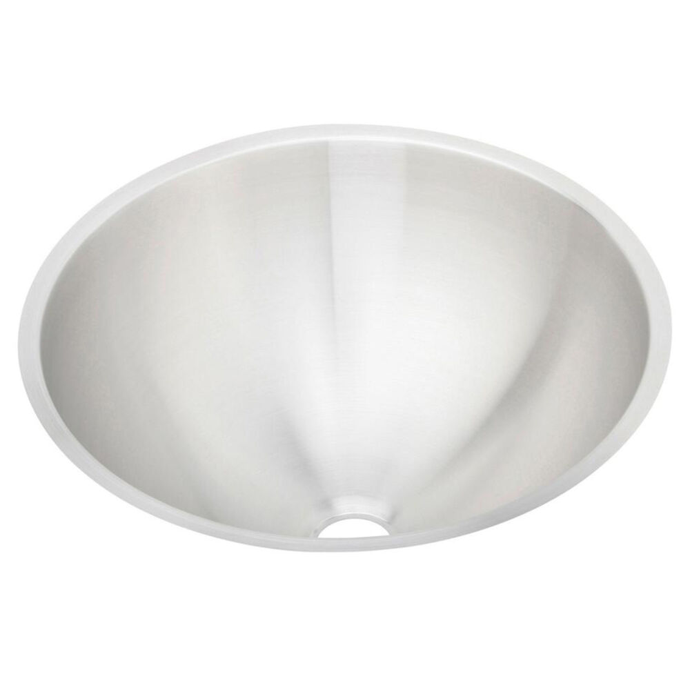 ELUH16 Elkay 18-3/8" Bathroom Sink, Asana, Round, 0 Faucet Holes, Single Bowl, Undermount, Stainless Steel, Lustrous Satin