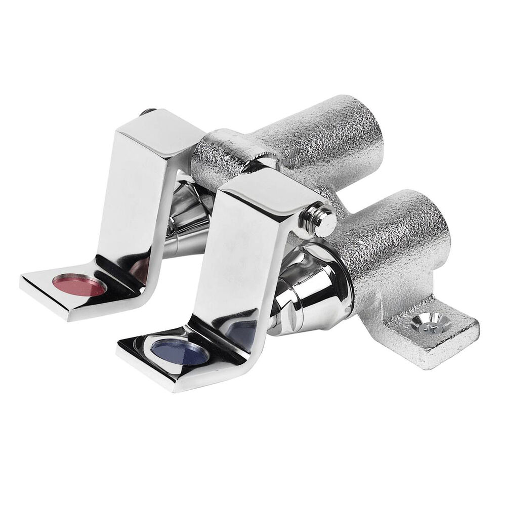 LK399A Elkay 5-5/8"x4-7/8" Double Foot Valve, Floor Mount, Chrome-Plated Brass