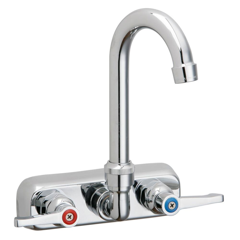 LKB400 Elkay Scrub/Handwash Bathroom Faucet, ADA Compliant, 2.2 GPM, 1 Hole, Wall Mount, Lever Handles, Chrome