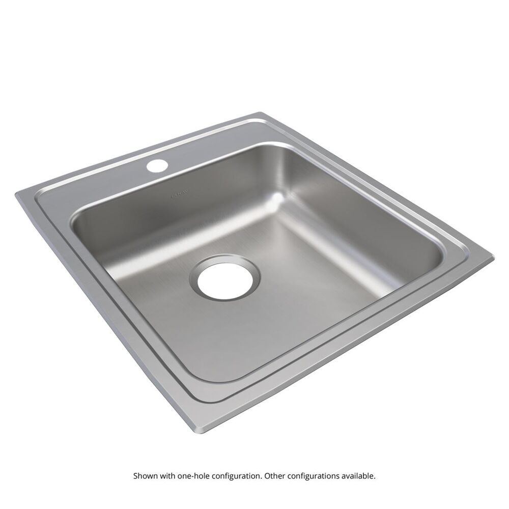 LRAD2022552 Elkay 19-1/2"x22"x5-1/2" ADA Kitchen Sink, Lustertone Classic, Rectangular, 2 Faucet Holes, Single Bowl, Drop-In, Stainless Steel, Lustrous Satin