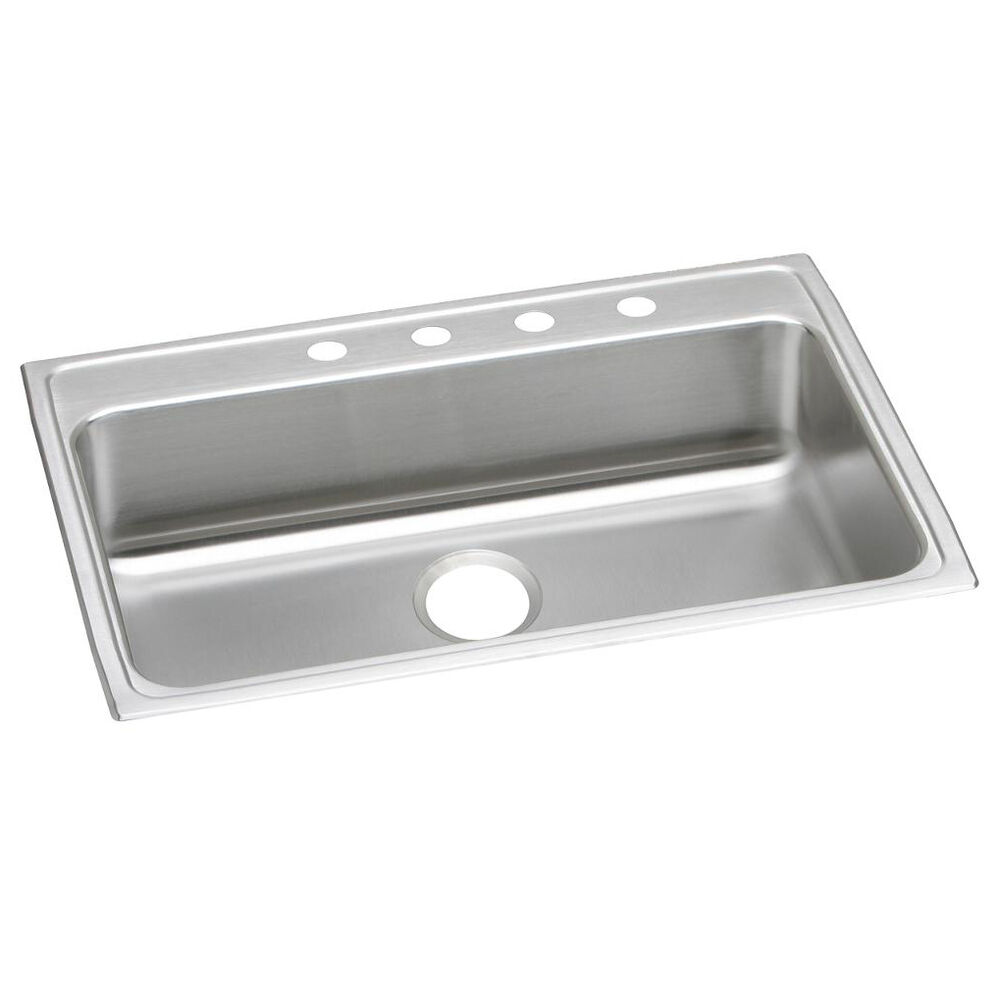 LRAD3122503 Elkay 31"x5" ADA Kitchen Sink, Lustertone Classic, Rectangular, 3 Faucet Holes, Single Bowl, Drop-In, Stainless Steel, Lustrous Satin