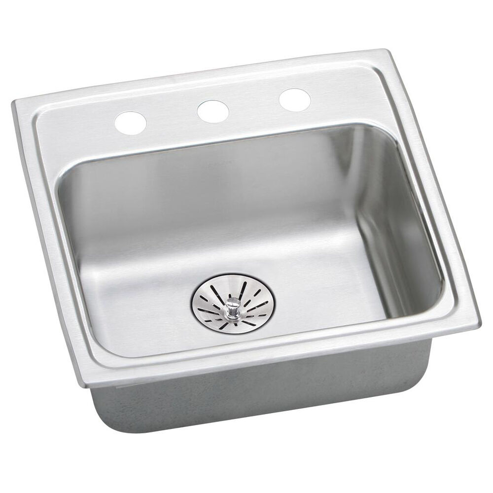 LRADQ191965PD1 Elkay 19-1/2" ADA Sink w/ Quick-Clip and Perfect Drain, Lustertone Classic, Square, 1 Faucet Hole, Single Bowl, Drop-In, Stainless Steel, Lustrous Satin