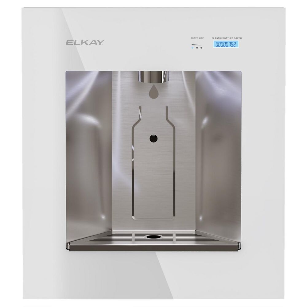 LBWD06WHK Elkay Built-In Filtered Water Dispenser w/ Refrigeration and Remote Chiller, ADA Compliant, Liv ezH20, 1 Station, 115 V, 60 Hz, Aspen White