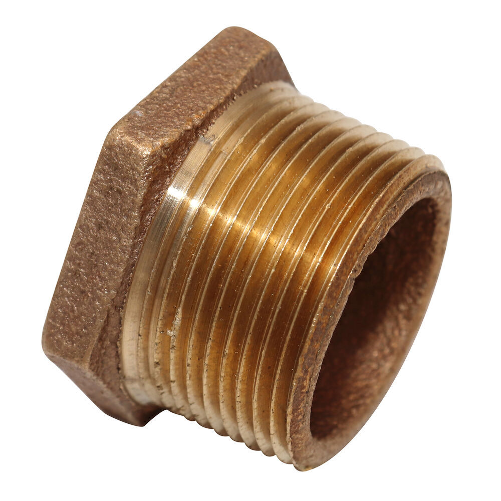 Hex Head Pipe Bushing, 1-1/4x3/4 in, MNPTxFNPT, 125 lb, Brass, Rough, Import