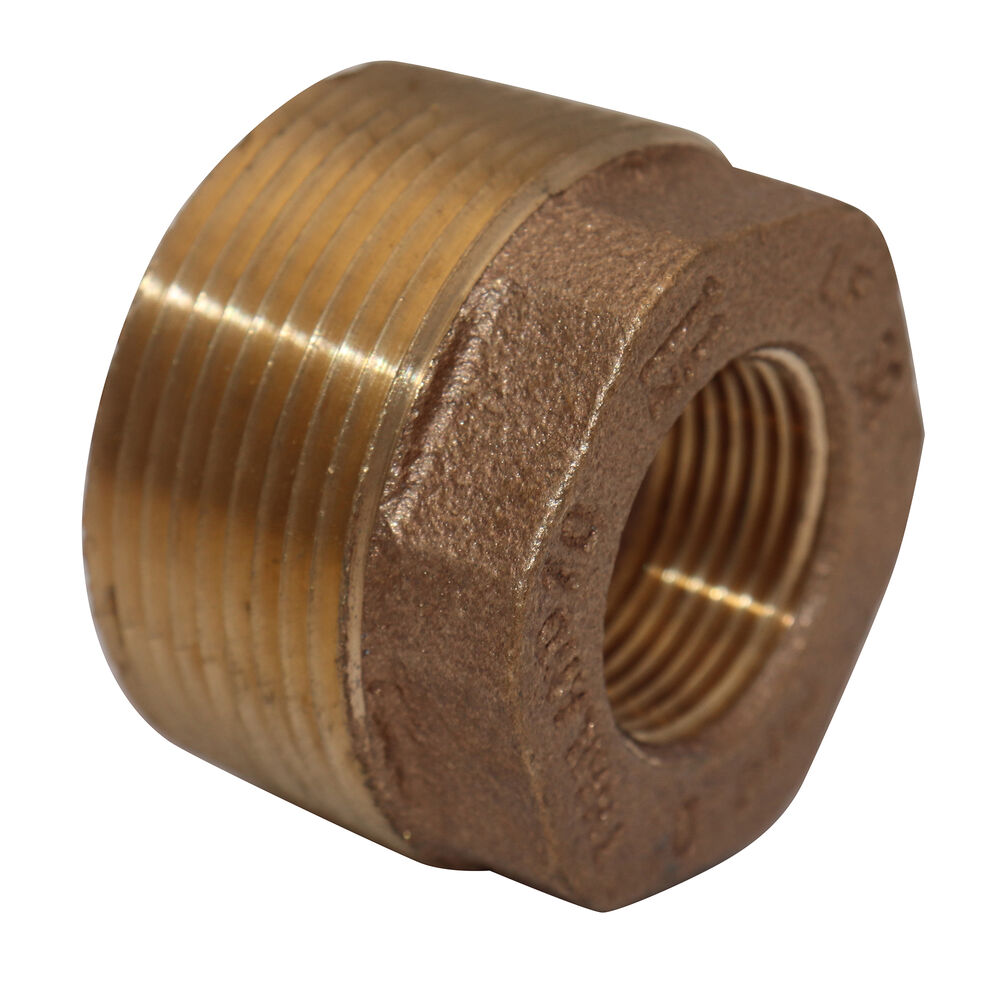 Hex Head Pipe Bushing, 1-1/2x3/4 in, MNPTxFNPT, 125 lb, Brass, Rough, Import