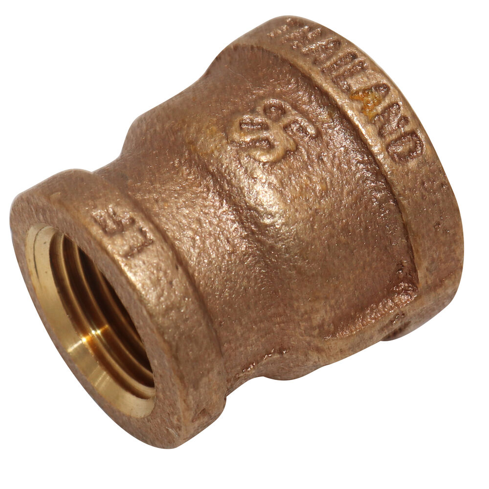 Pipe Reducing Coupling, 3/4x1/2 in, FNPT, 125 lb, Brass, Rough, Import
