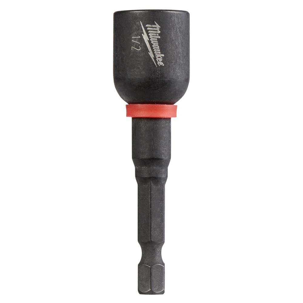 Milwaukee® Tool SHOCKWAVE™ Impact Duty™ 49-66-0935 Magnetic Impact Nut Driver, 3/8" Chamfered Edge Point, 2-9/16" OAL, 1/4 in, Steel
