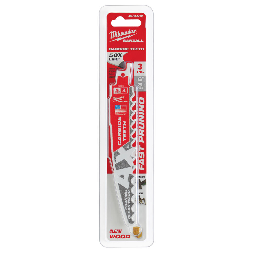 Milwaukee® Tool 48-00-5331 AX™ Reciprocating Saw Blade, 6