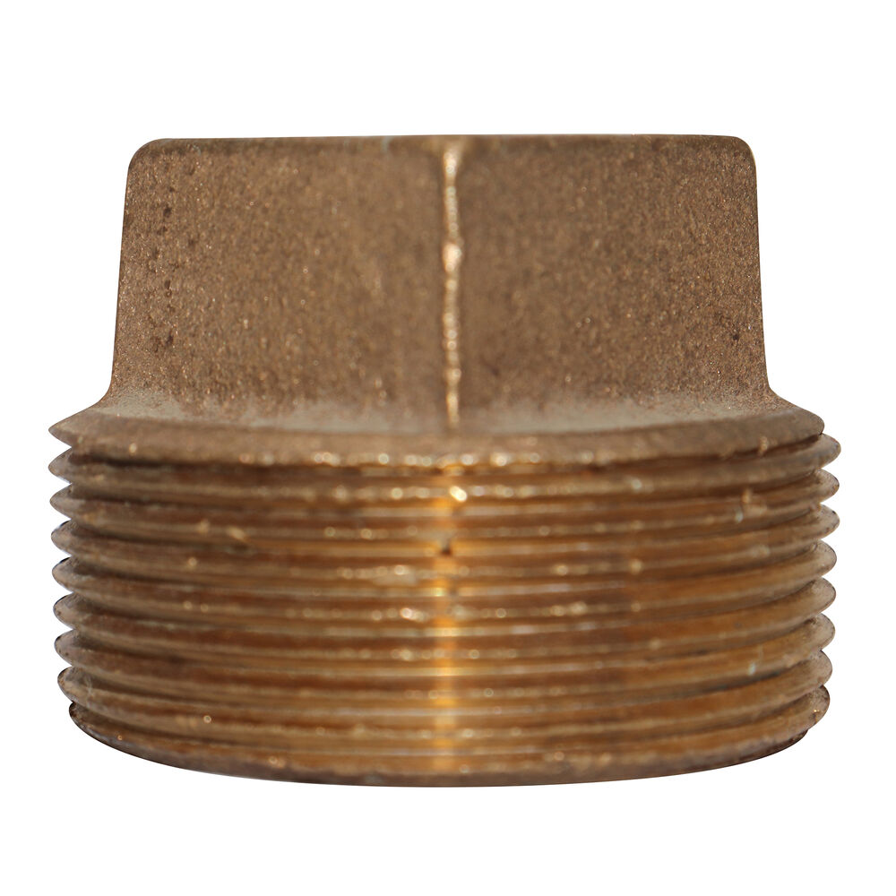 Square Head Solid Plug, 1-1/2 in, MNPT, 125 lb, Brass, Rough, Import
