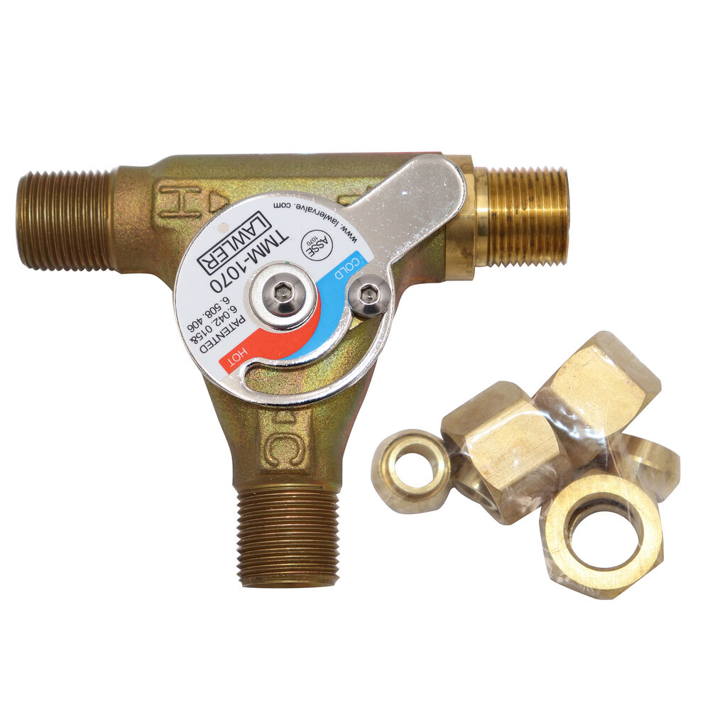 LAWLER TMM-1070 Type T Point-of-Use Mechanical Mixing Valve w/ Thermostatic Limit Stop, 3/8 in, 125 psi, 2.2 gpm