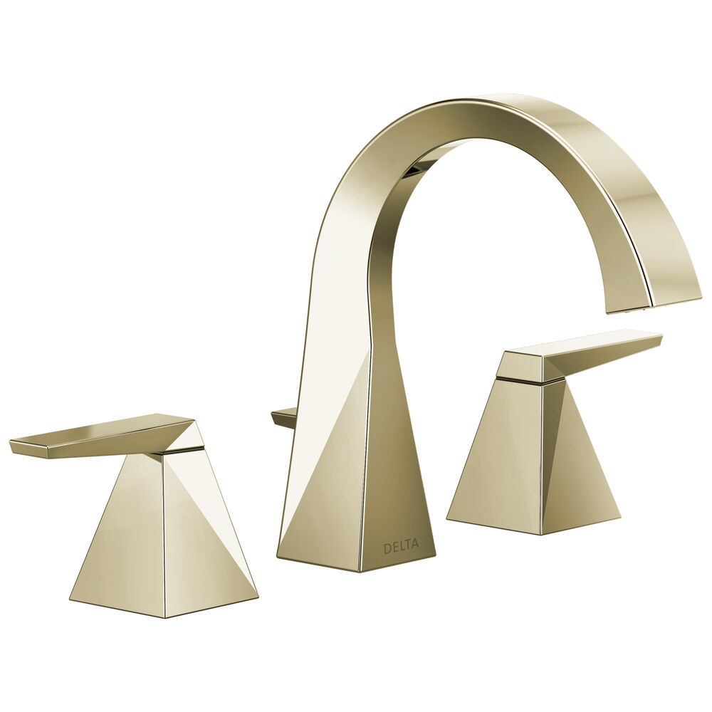 DELTA® 35546-PN-PR-MPU-DST Trillian™ 2-Handle Widespread Bathroom Faucet w/ Metal Pop-Up Drain, Lumicoat™ Polished Nickel