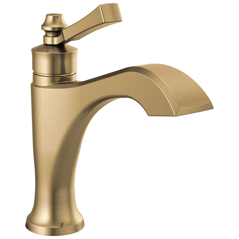 DELTA® 556-CZLPU-DST Dorval™ Single Handle Bathroom Faucet, Commercial/Residential, 1.2 gpm, 4-11/16" H Spout, 1 Faucet Holes, Champagne Bronze
