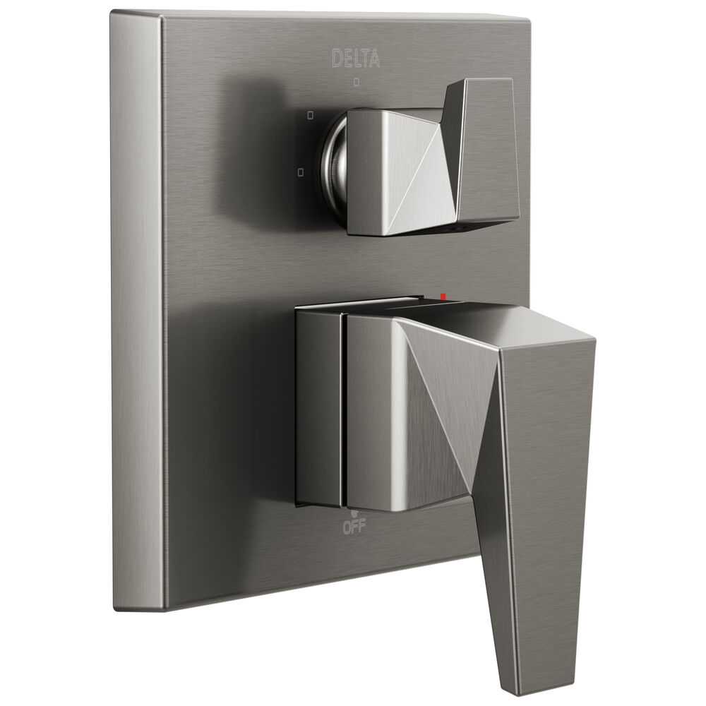 DELTA® T24843-KS-PR Monitor® 14 Series Square Valve Trim With 3-Setting Diverter, 5 gpm Shower, Lumicoat™ Black Stainless