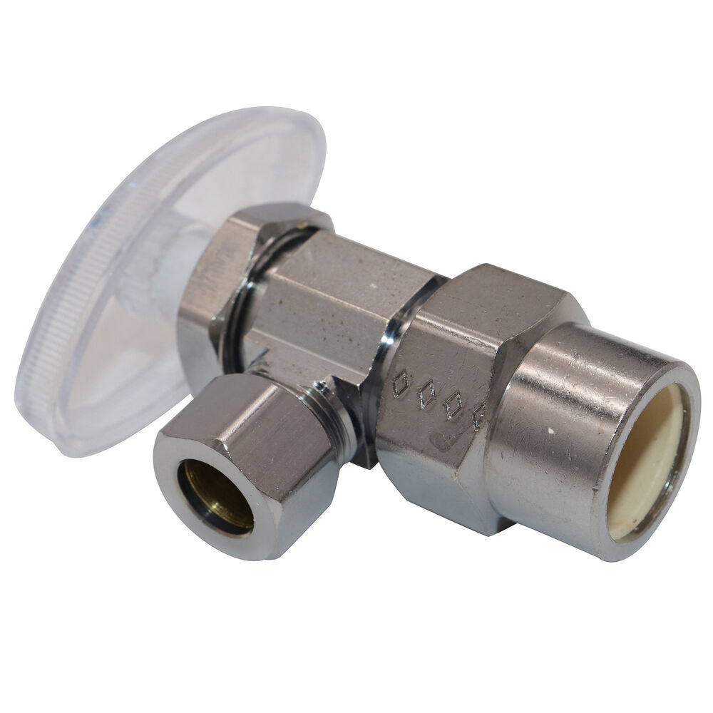 PR19X C Multi-Turn Angle Stop, 1/2x3/8 in Nominal, Brass Body, Chrome Plated