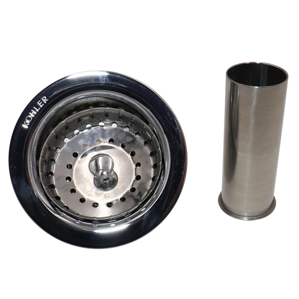 Kohler® 8813-CP Manual Sink Strainer, Stainless Steel, Polished Chrome