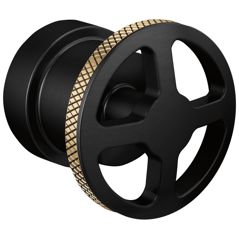 HW60P32-BLGL Brizo Litze® Pressure Balance Valve Trim Handle Kit, Wheel, Matte Black/Luxe Gold