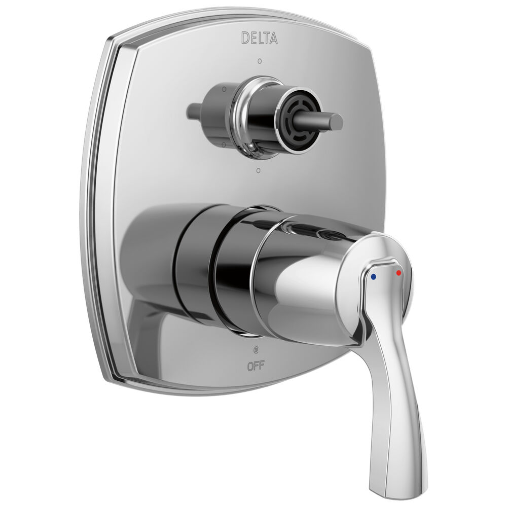T24976-PR-LHP Delta Stryke® 14 Series Integrated Diverter Trim with Six Function Diverter Less Diverter Handle, Lumicoat® Chrome