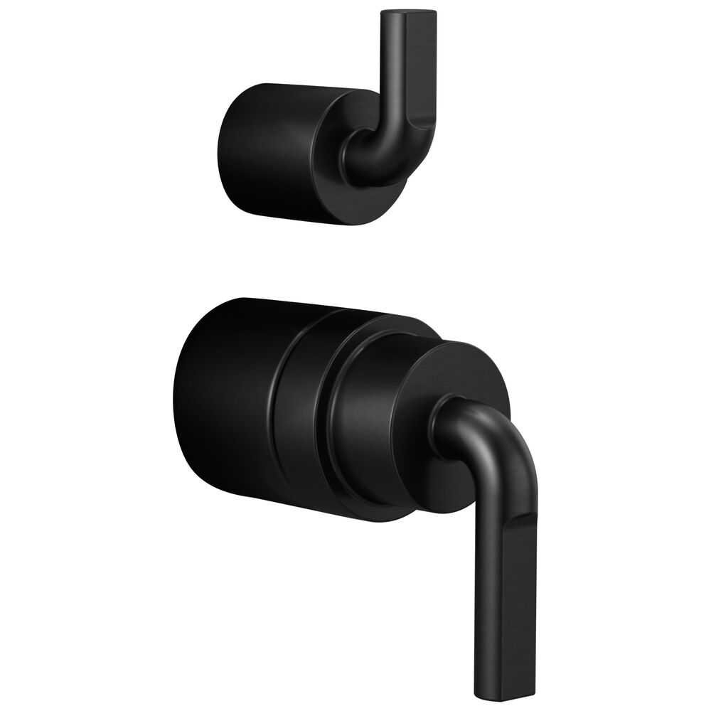 HL75P39-BL Brizo Litze® Pressure Balance Valve with Diverter Trim Handle Kit, Notch Lever, Matte Black