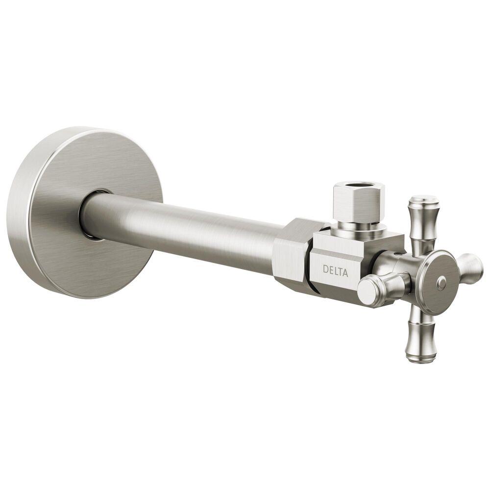 DELTA® DT022202-SS Straight Supply Stop Valve, 1/2" Nominal, Brass Body, Stainless