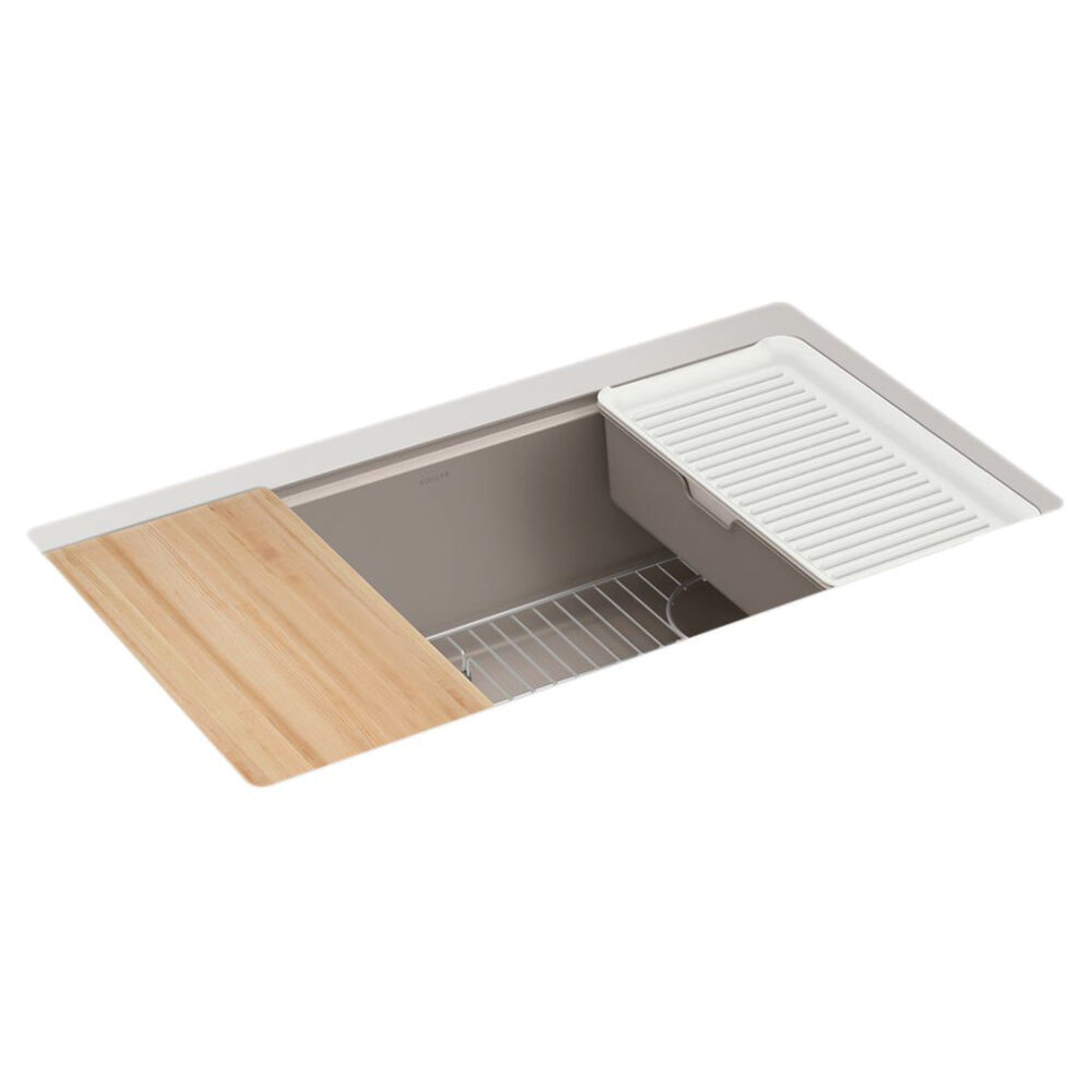Billings 27-Inch Undermount Workstation Kitchen Sink With Accessories – Durable Composite Single Bowl