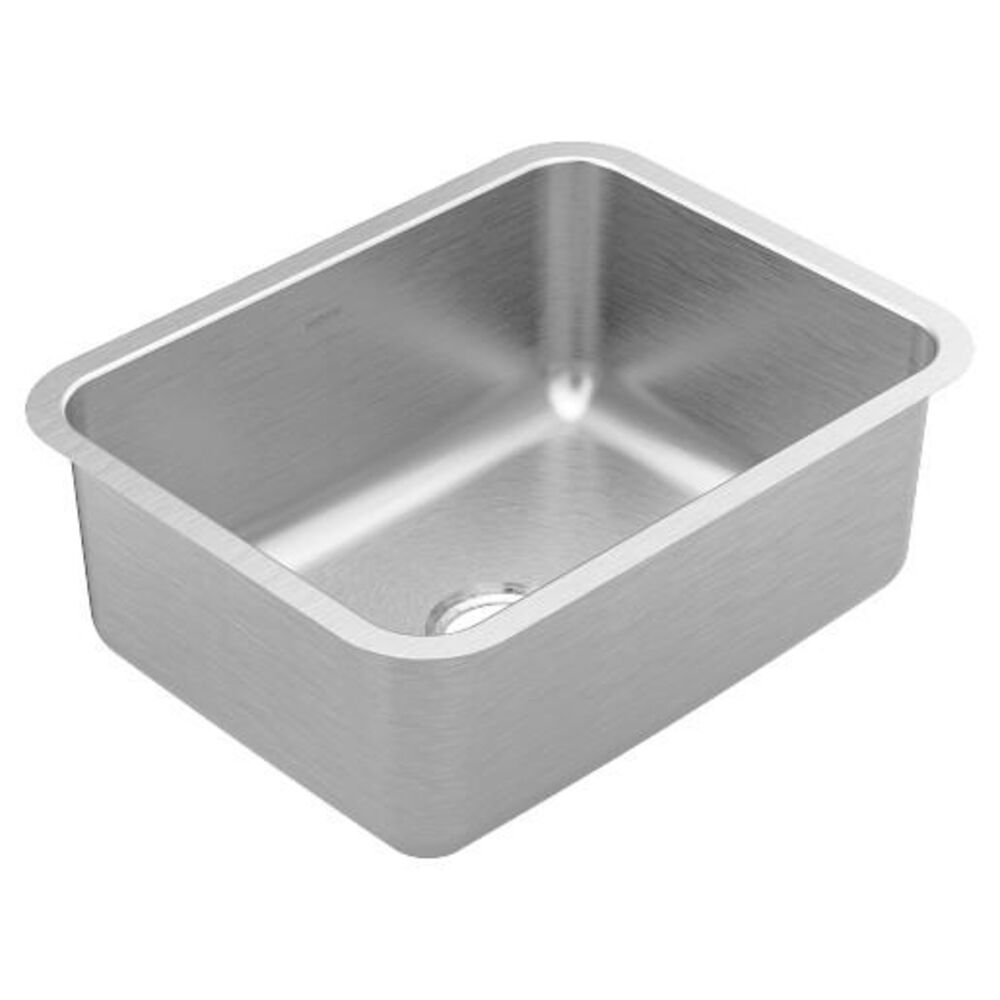 Moen® GS18157 Prep High Quality Sink, Rectangular Shape, 21" L 15-3/4" W 9" D Bowl, 17-7/8" W x 9" D x 23-1/8" L, Under Mount, Stainless Steel
