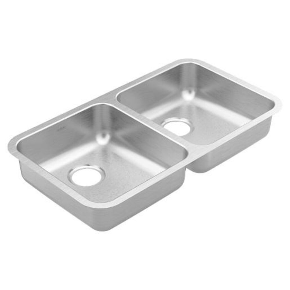 Moen® GS20265B Prep Standard Duty Undermount Sink, 26.75" L 16-1/8" W 5-1/2" D Bowl, 18-1/8" W x 5-1/2" D x 32-3/8" L, Stainless Steel