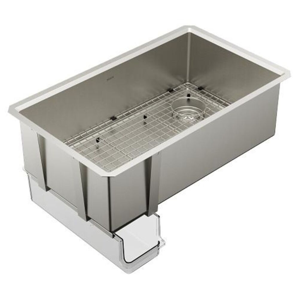 Moen® GS161400R 1600 Luxe Chef™ Sloped Sink, 30-3/8 in L 17-1/8 in W 10 in D Bowl, 19-5/8 in W x 10 in D x 33 in L, Under Mount, Stainless Steel