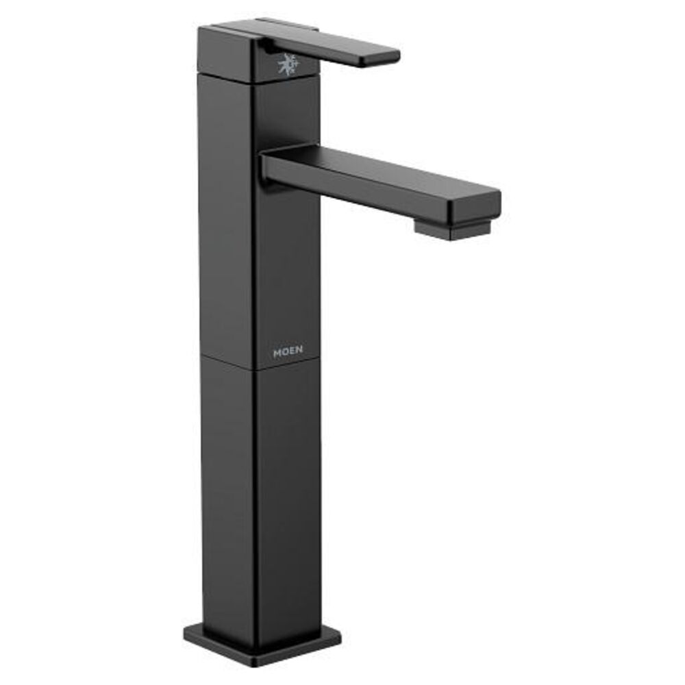 Moen® S6712BL High Arc Bathroom Faucet, 5.25" Spout1 Handle, Matte Black