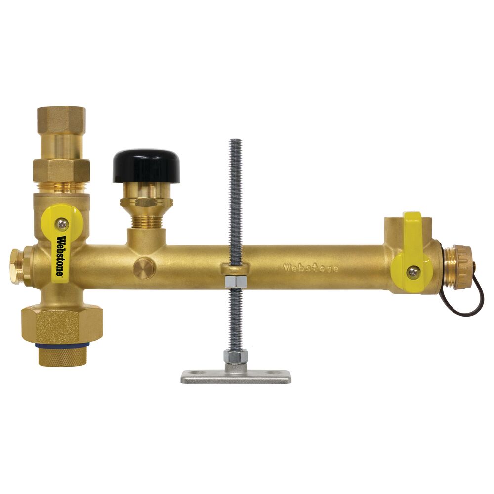 H-42652W-VR H-X265-VR Valve, 1/2 x 3/4 in, FIP Union x FIP x FIP x Hose, Lead Free DZR Brass Body, Full Port, EPDM Softgoods
