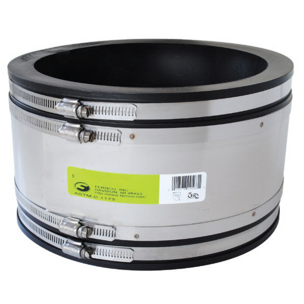 Fernco® 6002-88RC 8" Strong Back Coupling, Clay x PVC, AIS Compliant, 6002 Series, Domestic