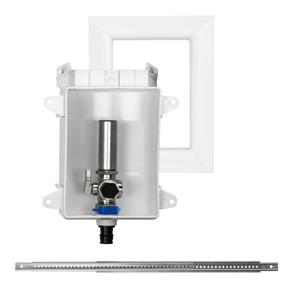 OxBox™ 696-G1010WF Ice Maker Outlet Box with MiniRester™ Water Hammer Arrester, 1/2" PEX F1960 Grip™, ABS