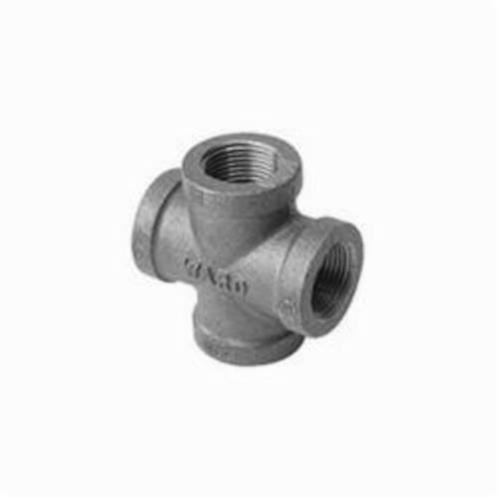 Ward Mfg D.B300CR Pipe Cross, 3/8 in, FNPT, 300 lb, Malleable Iron, Black, Domestic