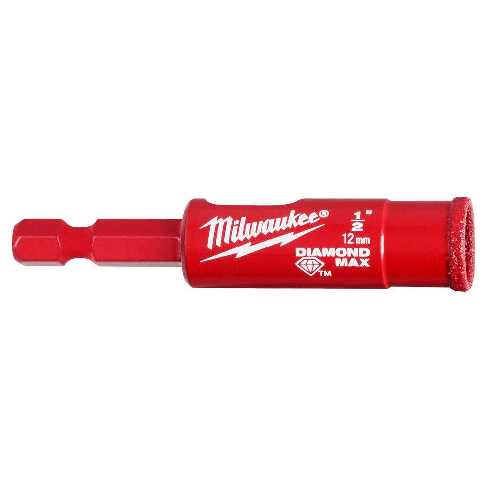 Milwaukee® Tool 49-56-0511 Diamond MAX™ Hole Saw Bits, 1/2" Dia, 1/2" Cutting Depth, Diamond Cutting Edge