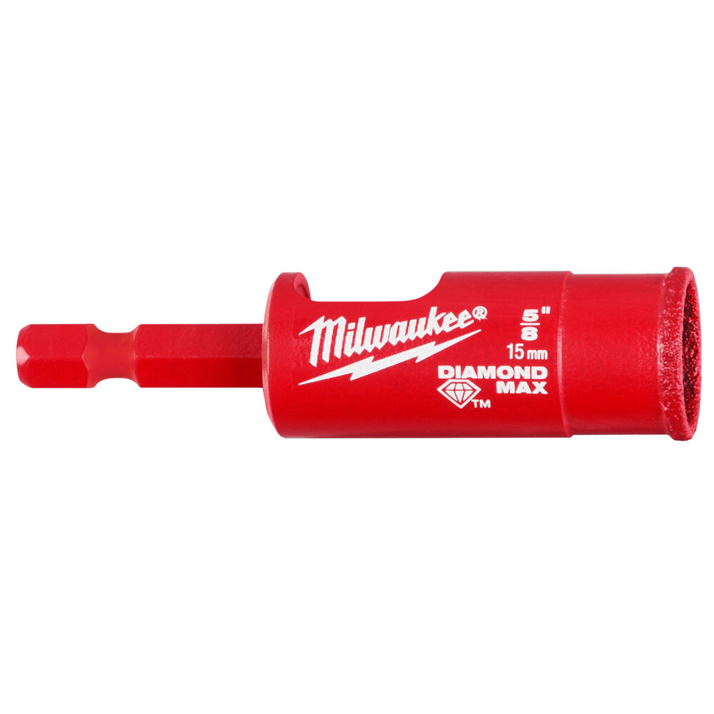 Milwaukee® Tool 49-56-0513 Diamond MAX™ Hole Saw Bits, 5/8" Dia, 1/2" Cutting Depth, Diamond Cutting Edge