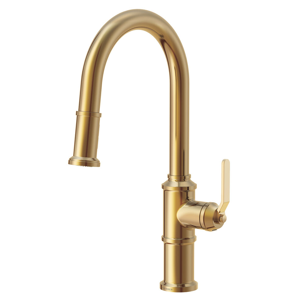 Gerber D454437BB Kinzie 1H Pull-Down Kitchen Faucet w/ Snapback Retraction 1.75gpm, Brushed Bronze