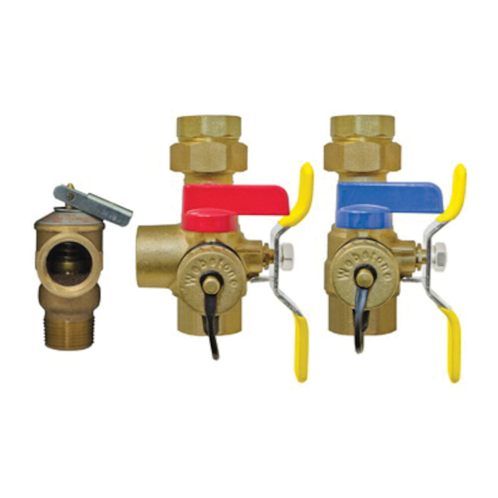 Webstone The Isolator® E-X-P™ Clean Brass™ H-44444WPR3 4444 Tankless Water Heater Service Valve Kit, 1" IPS, Brass, Import
