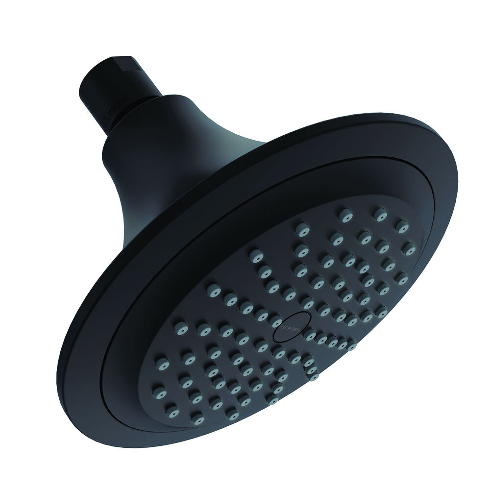 Gerber® D460134BS Lemora™ 6" Single-Function Wall Mount Showerhead, 2 gpm, Satin Black