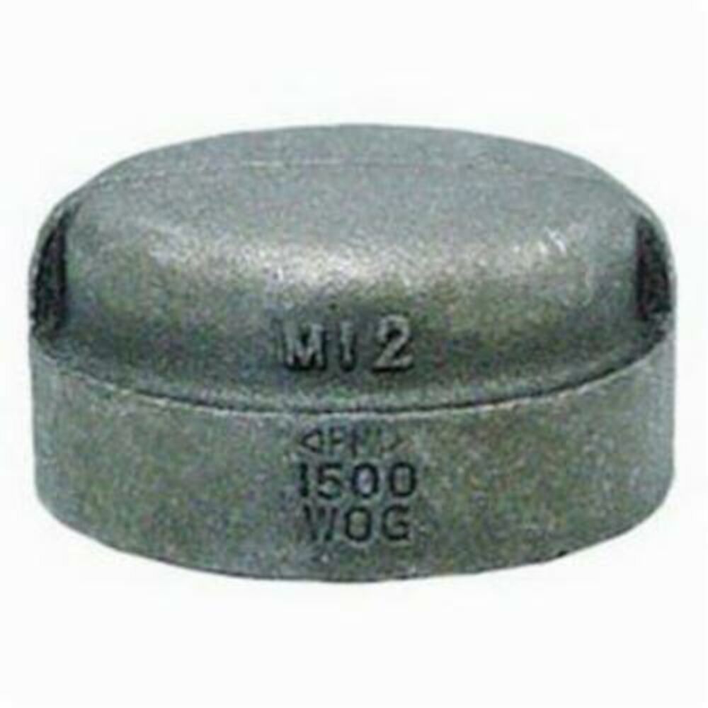 FIG 3163 Pipe Cap, 1/2 in, NPT, 300 lb, Malleable Iron, Black, Import