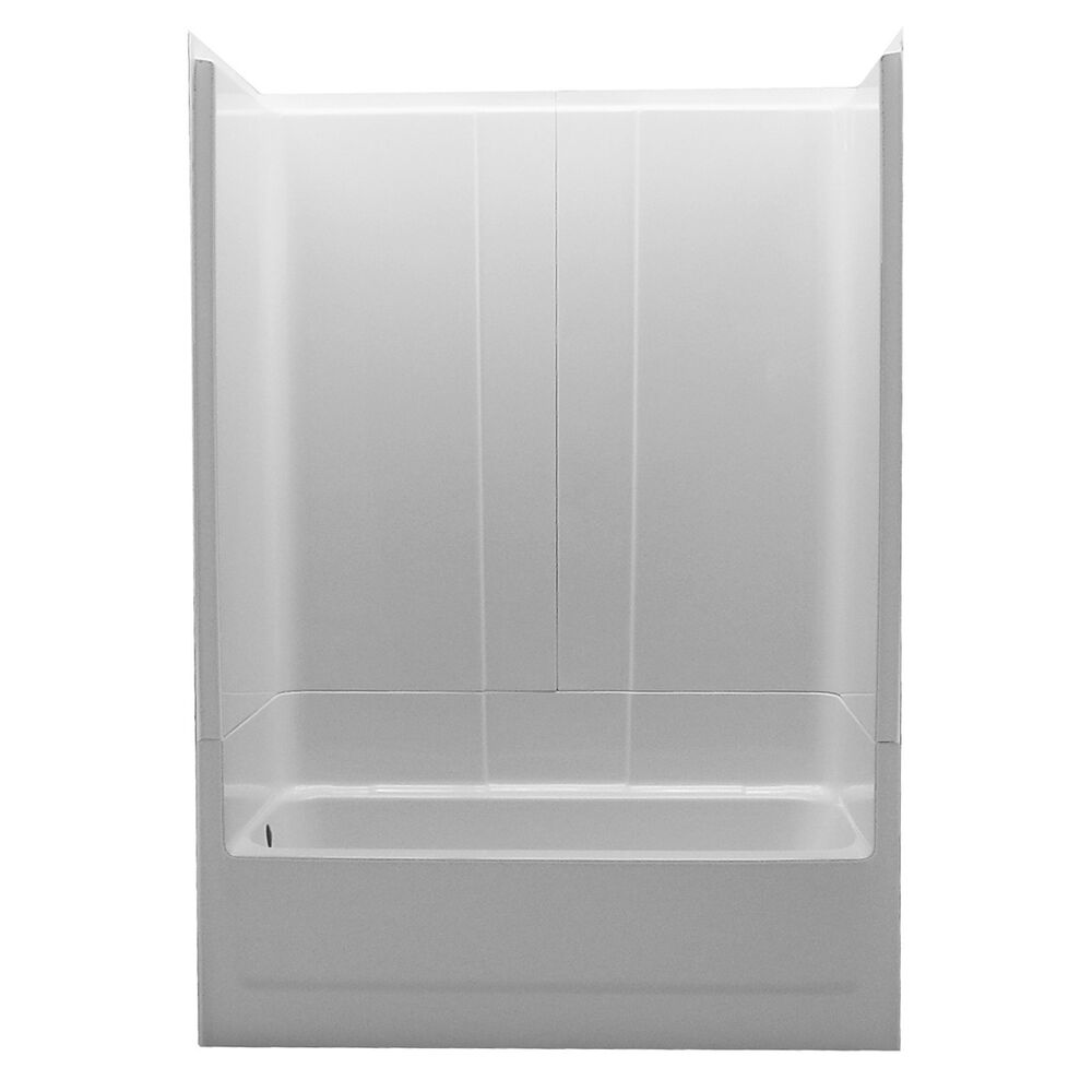 T354R WHT 3-Piece Tub/Shower, 54" L x 77" H x 31" W, Right-Hand Plumbing, Fiberglass Composite, White